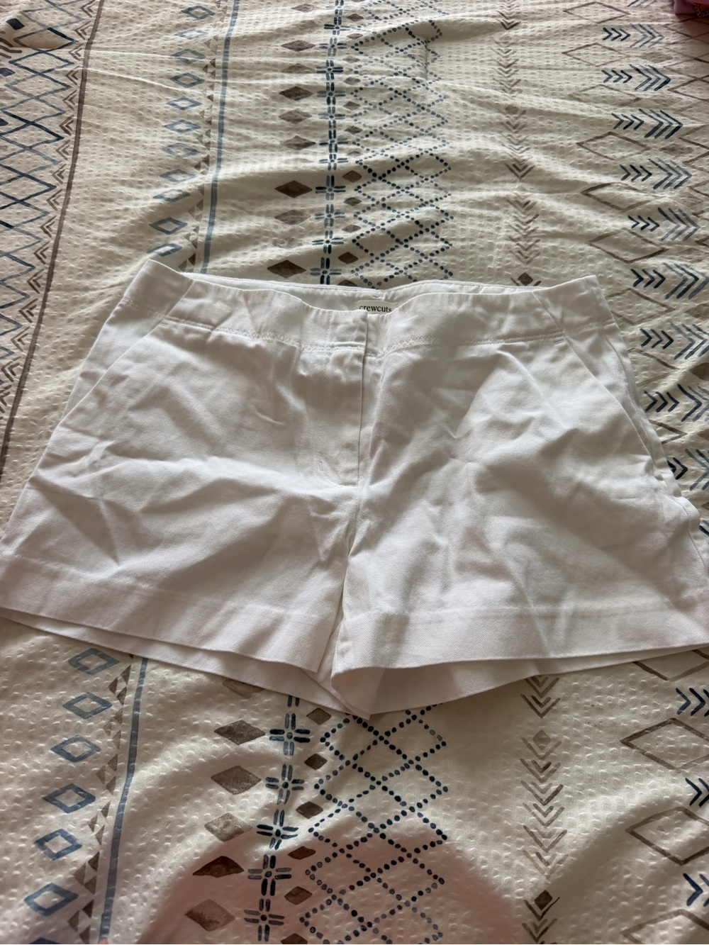 Crewcuts White Girls Cotton Blend Shorts